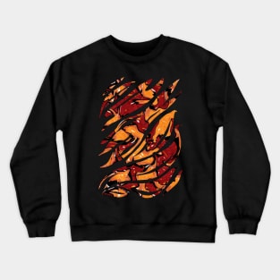 Fiery abstract, flames geometric shapes Crewneck Sweatshirt